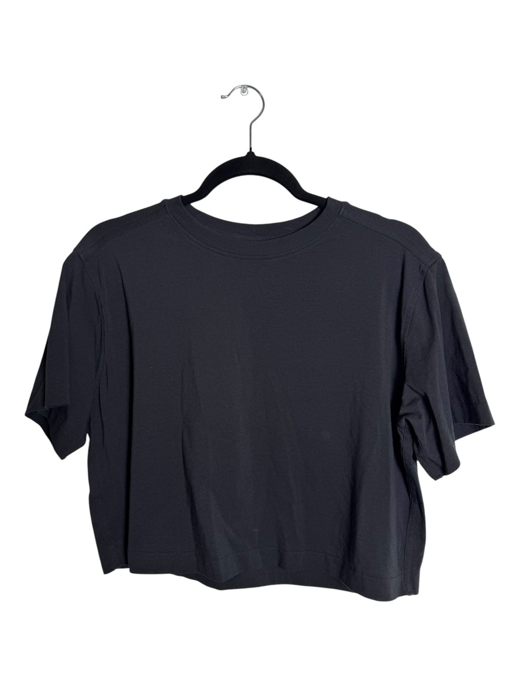 Lululemon Cates Tee Black Cropped Short Sleeve Shirt